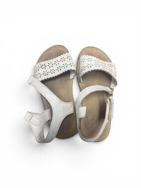 Gymboree Girls White Faux Leather Eyelet Cutout Strappy Sandals Shoes Size 13